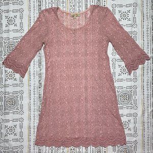 Altar'd State Pink Sheer Top Size Small